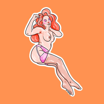 Clown Babe - Peach - sticker