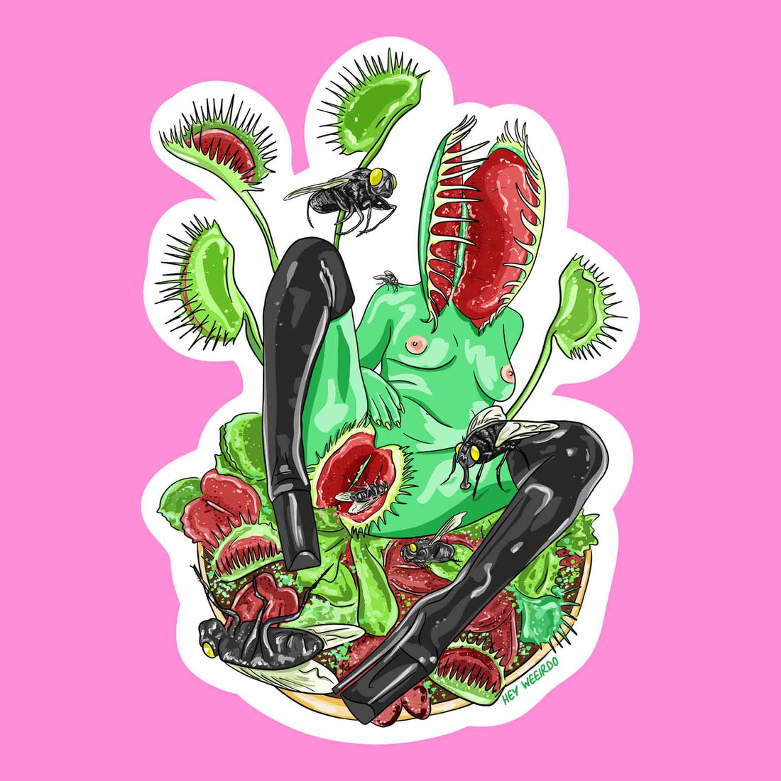 MEANEST FLY TRAP - sticker