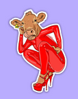 RED LATEX COW - sticker