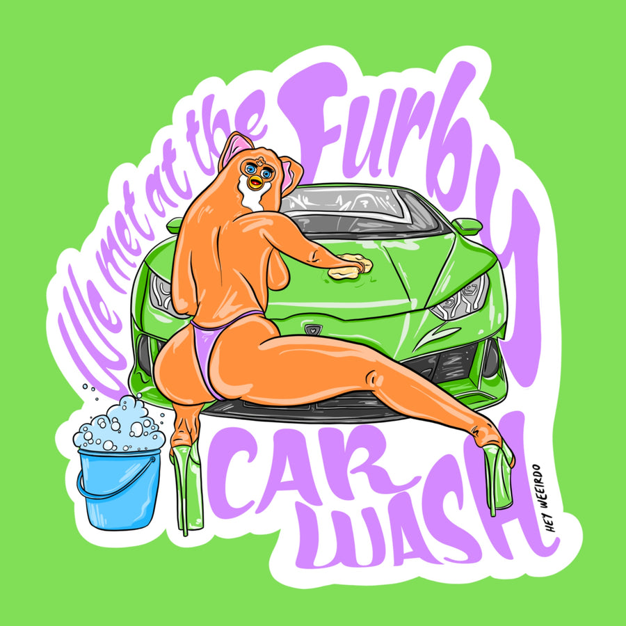 WE MET AT THE FURBY CAR WASH - sticker